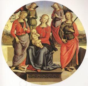 Pietro Perugino The Virgin and child Surrounded by Two Angels (mk05) China oil painting art